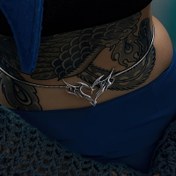 Resim Bir Kadın Bel Zinciri, Seksi Y2K Hollowed-out Aşk Kalp Pentagram Yuvarlak Yılan Zinciri Bel Zinciri, Paslanmaz Çelik Zincir, Müzik Festivali Parti Tatil Takı Aksesuarı, Karnaval/Mardi Gras/Maske 