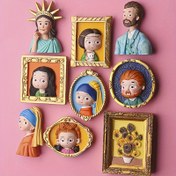 Resim Komik Manyetik Süslemeler, El Yapımı Reçine Manyetik Çıkartmalar, Tarihi Figürler ve Sanat Eserleri DIY Buzdolabı Mıknatısları, Araba Ev Kapısı Beyaz Tahta Buzdolabı, Yaratıcı Tatil Hediyeleri (2 Adet) 
