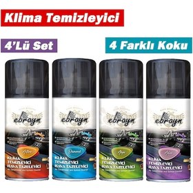Resim Klima Temizleyici Koku Bombası Klima Koku Giderici Sprey 4'lü Set 
