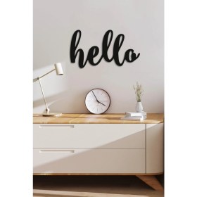 Resim Ne Verelim Size Dekoratif Forex Hello Duvar Dekoru, Duvar Dekorasyon Hello Yazısı Siyah 24CMX44CM 