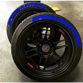 Resim Performance Stickers Lastik Yazısı Speed Hunters Mavı 4 Adet 1.sınıf Kalite Solmaz Stıker 