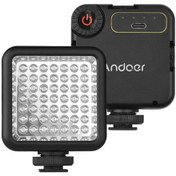 Resim Monyee Andoer Ir49s Siyah Mini İr Dolgu Işığı 49 Led 20m Menzil 2000mah Pil Parlaklık Ayarlanabilir 3 Cold Shoe Usb Type-c 