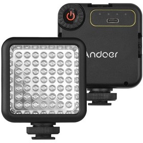 Resim Monyee Andoer Ir49s Siyah Mini İr Dolgu Işığı 49 Led 20m Menzil 2000mah Pil Parlaklık Ayarlanabilir 3 Cold Shoe Usb Type-c 