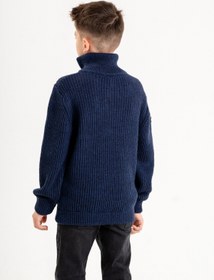 Resim Cloudy Kids Erkek Çocuk Fermuarlı Boğazlı Yaka Triko Kazak 