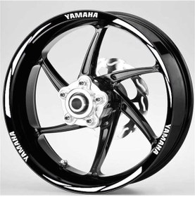 Resim Beyaz Yamaha Yazılı 3 Parçalı Reflektif Jant Şeridi Yamaha 