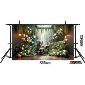 Resim Venspor Orman Temalı Hayvan Figürlü Arkaplan 200x150cm Fon Duvar Örtüsü 