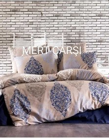 Resim Çift Kişilik Yorgan Kılıfı 2 Adet Yastık Kılıfı Kahve 