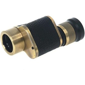 Resim 6x24 Baıgısh, Askeri Tarzi Pirinç Ve Deri Kaplamalı, Deri Çantalı Monocular Dürbün Sarı Açık Sarı 