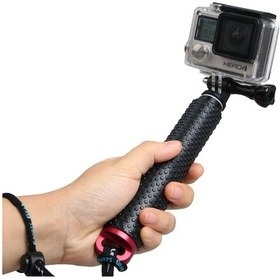 Resim Sones Gopro Hero12 Siyah / Hero11 /10 /9 /8 /7 /6 /5, Insta360 Ace / Ace Pro, Djı Osmo Action 4 Ve Diğer Aksiyon Kameraları İçin Vidalı El Tipi 49 Cm Uzatılabilir Direk Monopod Kırmızı 