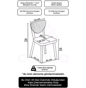 Resim Canisa Arfe Serisi 4 Adet Antrasit Mutfak Sandalyesi Beyaz Metal İskeletli 1. Sınıf Babyface Kumaş Sandalye Antrasit Ayakları Beyaz 