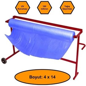 Resim 160 Micron Mavi Naylon Örtü, 4x14 Metre 