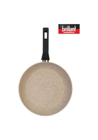 Resim Brillant Lüks Granit 26 Cm Tava Yanmaz Yapışmaz Tava Krem 