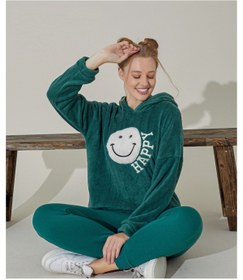 Resim tissue Welsoft Hoodie Kadın Eşofman Takımı (Happy) 