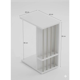 Resim Ayz Pint C Tipi Koltuk Yanı Sehpası Dergilikli Laptop Kahve Yan Sehpası Yatay Beyaz 