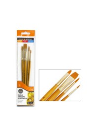 Resim Daler Rowney Simply Gold Taklon Synthetic 4Ü Fırça Seti Kod:401 