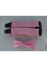 Resim Pembe Çocuk Papyonu / Pembe Çocuk Pantolon Askısı Pembe 
