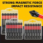 Resim Tungsten Steel Darbe Tornavida Seti Kaymaz Altıgen Sap ile - Güçlü Manyetik Güç, Yüksek Sertlik, Kırmızı ve Siyah Phillips Başlıkları Elektrikli ve Manuel Matkaplar için, Ev DIY Alet Kiti, Matkap Aksesuarları | Ergonomik Sap | Dayanıklı Matkap Ucu 