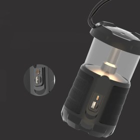Resim Lenyes S230 Kamp Gece Lambalı Bluetooth Speaker Hoparlör V5.3 Siyah 