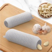 Resim Silikon Sarımsak Soyucu - Manuel Sarımsak Sıkacağı - saç tokası ile Kolay Saklama - Dayanıklı ve Kullanımı Kolay Sarımsak Soyma Aracı 