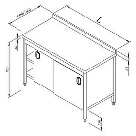 Resim Öztiryakiler Çalışma Tezgahı Dolaplı Ara Raflı 190x70 CM 
