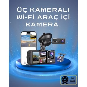 Resim AK-SA-STR Üç Kameralı 1080P Full Hd Araç Içi Kamera – G-Sensörlü ve Gece Görüşlü 