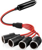 Resim aogo Araç Çakmaklık Çoklayıcı Splitter 1 Erkek 4 Dişi Çakmak Uzatma 12v-24v 