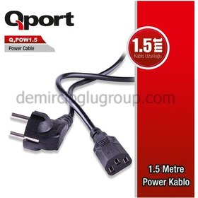 Resim Qport 1.5 Metre Pc Power Kablosu 