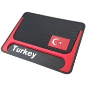 Resim Kaydırmaz Silikonlu Ped Araç Göğüs Torpido Ev Ofis Çok Amaçlı Turkey Bayrak Desenli 17,5 Cm X 13 Cm 