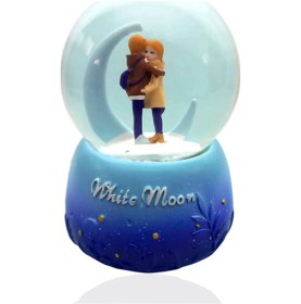 Resim Işıklı Ve Müzikli Sevgi Temalı Çift Orta Boy Kar Küresi 