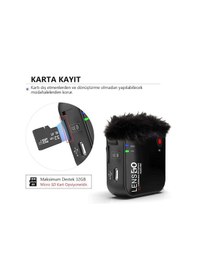 Resim Lensgo 348C Siyah 1V1 Kablosuz Tekli Mikrofon Seti 
