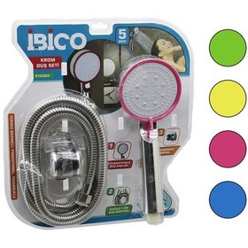 Resim Vakumlu - Krom Lüks Duş Seti Duş Başlık 5 Mod Fonksiyon Örgülü H Çok Renkli 