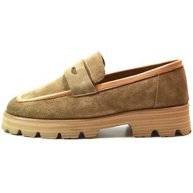 Resim Onlo Ayakkabı Lf.201 Deri Taba Kalın Taban Loafer Kadın Ayakkabı Taba 