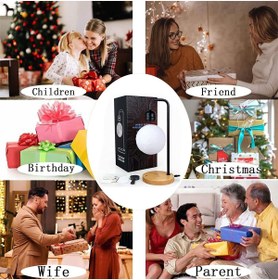 Resim Fogy Kablosuz Telefon Şarj Cihazı ile Ay Lambası Manyetik LED Gece Lambası Yatak Romantik Hediye Lanbası 