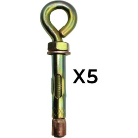 Resim Benan Tools Kancalı Çelik Dübel 10 mm Salıncak Boks Torbası Avize Tavan Asma Aparatı Asacağı Kapalı Ağız 5 Adet 