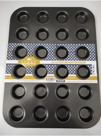 Resim bizdenpastacılık Teflon Mini Tartolet Kabı 24 Lu Göze Sahip , Muffın Kek Kalıbı , 24 Lü Muffın Kalıbı 