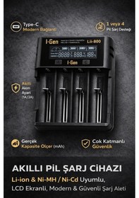 Resim I-gen G426 4'lü 18650 Li-ıon Akıllı Pil Şarj Aleti + 4 Adet 18650 2600mah 5c 3.7v 9.62 Wh Li-ıon Pil Seti 