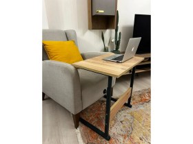 Resim TNO Laptop Sehpası, Çalışma Masası, Yan Sehpa | Yükseklik Ayarlı, Ergonomik, Taşınabilir | Ev & Ofis - Ceviz - 60x40 - (SUNTALAM) 