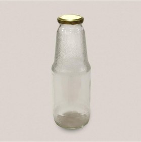 Resim 3 Adet 1 Litre Şeffaf Sürahi Süt, Ayran, Su, Limonata, Meşrubat Şişesi Metal Gold Kapaklı Cam Şişe Çok Renkli 