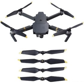 Resim Geeroyoo Djı Mavic Pro Platinyum İçin 8331f Gürültü Azaltıcı Katlanabilir Helis, 4 Çift Alt Fabrika Sarı Kenarlı Kanat Seti 