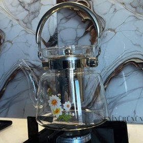 Resim seninürünün Paslanmaz Çelik Saplı Ateşe Dayanıklı Borosilikat Cam Demlik 1000 ml 