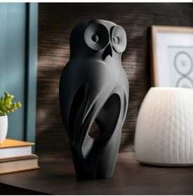 Resim Gizemli Baykuş Heykeli - Modern Dekoratif Obje 13 Cm.3d Baskı Sanatı 
