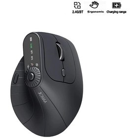 Resim Çok Cihazlı Dikey Ergonomik Fare, Fonksiyon Ayarlı Kno Şarj Var 