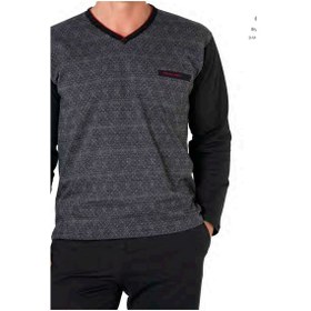 Resim Pierre Cardin 6110 Erkek Kuzun Kollu V Yaka Pijama Takımı-siyah-siyah-2xl Çok Renkli 