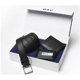 Resim Gc Terlik 515 Erkek Cüzdan Kemer Kartlık Set-siyah Siyah 