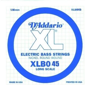 Resim D'addario XLB045 Nickel Wound Long Scale Tek Bas Gitar Teli (.045) 