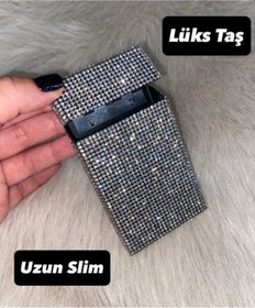 Resim Lüks Taş Taşlı Sigara Kutusu (Uzun Slim) 