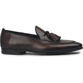 Resim Deery Erkek Hakiki Deri Taba Rengi Vintage Püsküllü Loafer - 01701MTBAC22 