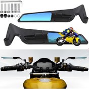 Resim Motorsiklet Aynaları, Parlamayı Önleyen Arka Görüş Aynası, Ayarlanabilir Döner Yan Aynalar Gizli Rüzgar Kanadı Evrensel M10 M8 HONDA CB250R CB300R CB190 CB150R CB500 CB650 CB1000 CB1300 için Ducati Monster 950/696/796/797/821/1200S 
