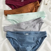 Resim 5'li Paket LongJiang Erkek Pamuklu Külot - Nefes Alabilir & Rahat Slim Fit İç Çamaşırı Çeşitli Renklerde (Kahverengi, Gri, Pembe, Nane Yeşili, Açık Mavi) Elastik Bel Bandı ile, Makinede Yıkanabilir 