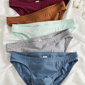 Resim 5'li Paket LongJiang Erkek Pamuklu Külot - Nefes Alabilir & Rahat Slim Fit İç Çamaşırı Çeşitli Renklerde (Kahverengi, Gri, Pembe, Nane Yeşili, Açık Mavi) Elastik Bel Bandı ile, Makinede Yıkanabilir 
